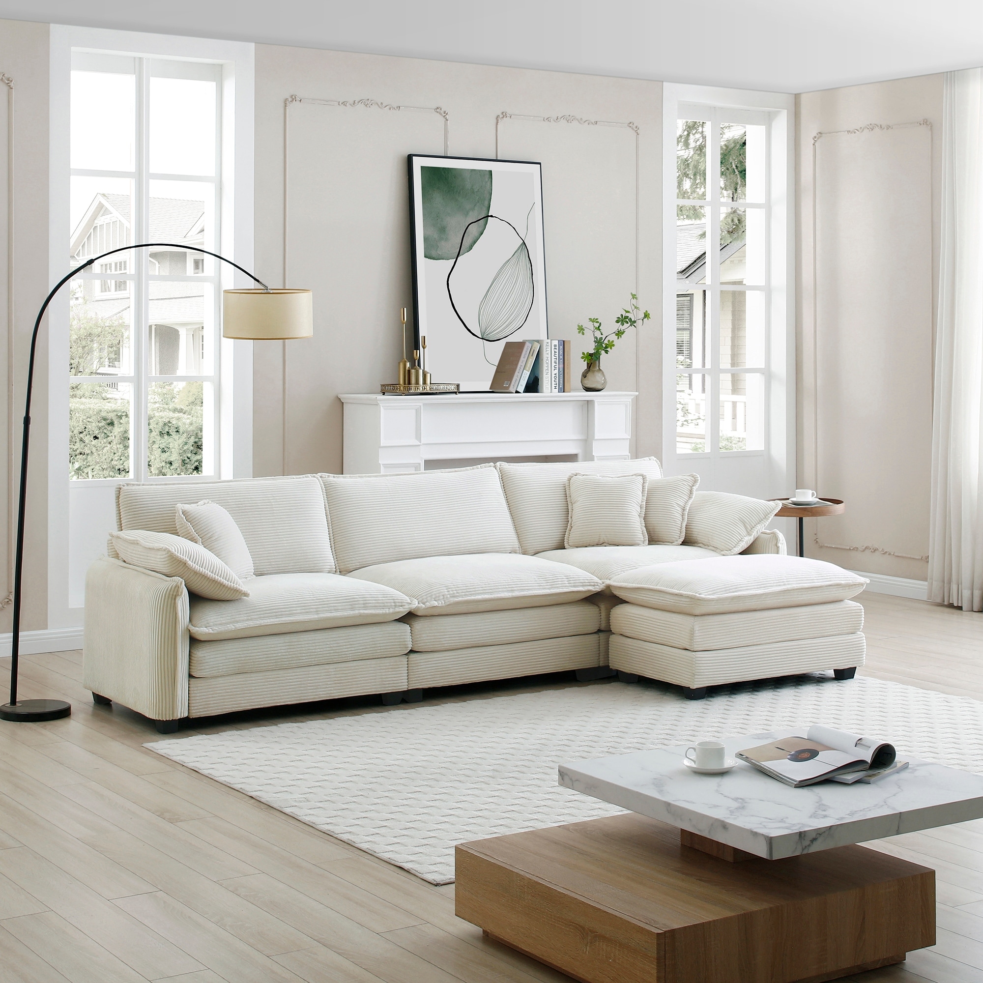 Reclining sectional with ottoman hot sale