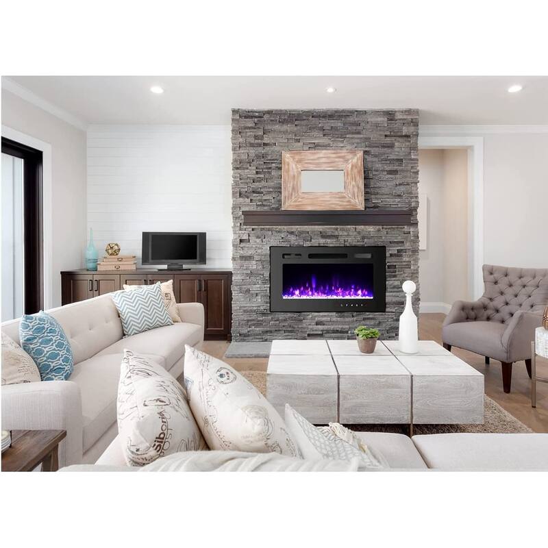 Electric Fireplace 12 Flame Color Wall Mounted