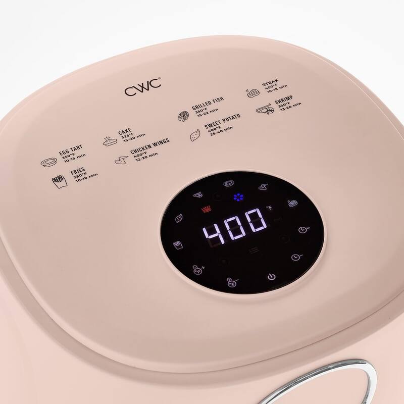 COOK WITH COLOR 1200W Air Fryer: Glass Basket, Dishwasher Safe, 60min Timer, 6 Presets, Temp Control 175F-400F, 4 - 5.5 QT