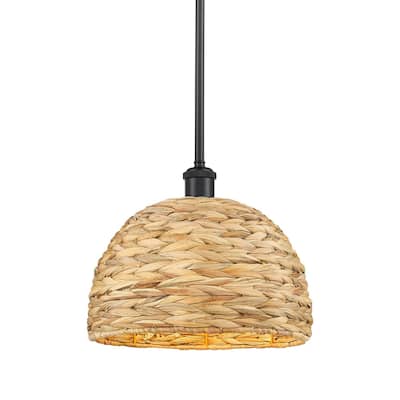 Innovations Lighting 516-1S-11-12 Woven Rattan Pendant Woven Rattan