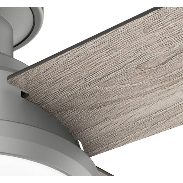 Hunter 52" Dempsey Flush Mount Ceiling Fan w/ LED Light Kit and Handheld Remote