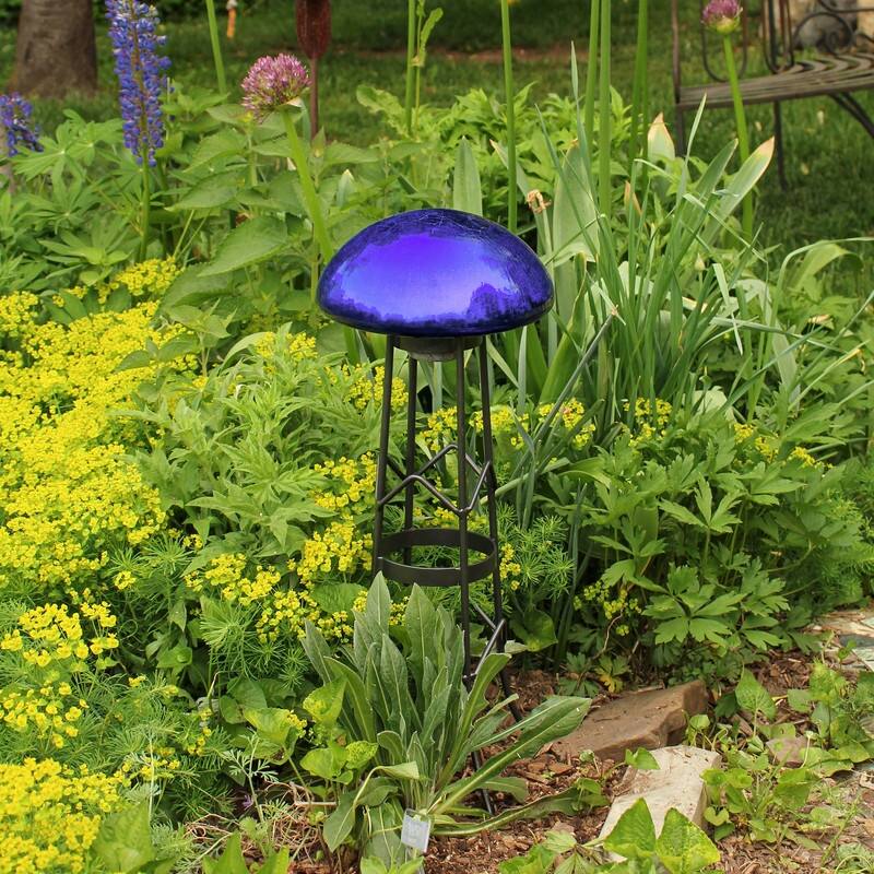 Achla Designs Glass Toadstool Gazing Globe Ball, 9 Inch Diameter