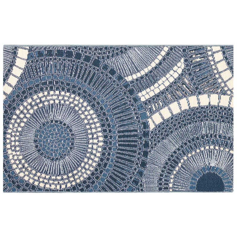 Liora Manne Esencia Circles Indoor/Outdoor Mat - 2'5" x 3'11" - Delft