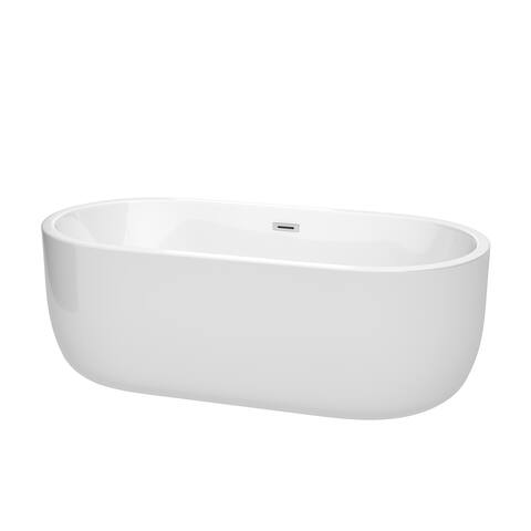 Wyndham Collection Juliette 67-inch White Freestanding Soaking Bathtub