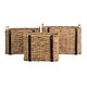 preview thumbnail 15 of 13, DreamPatio Rosa Water Hyacinth Basket Set with PU Leather (3 pieces)