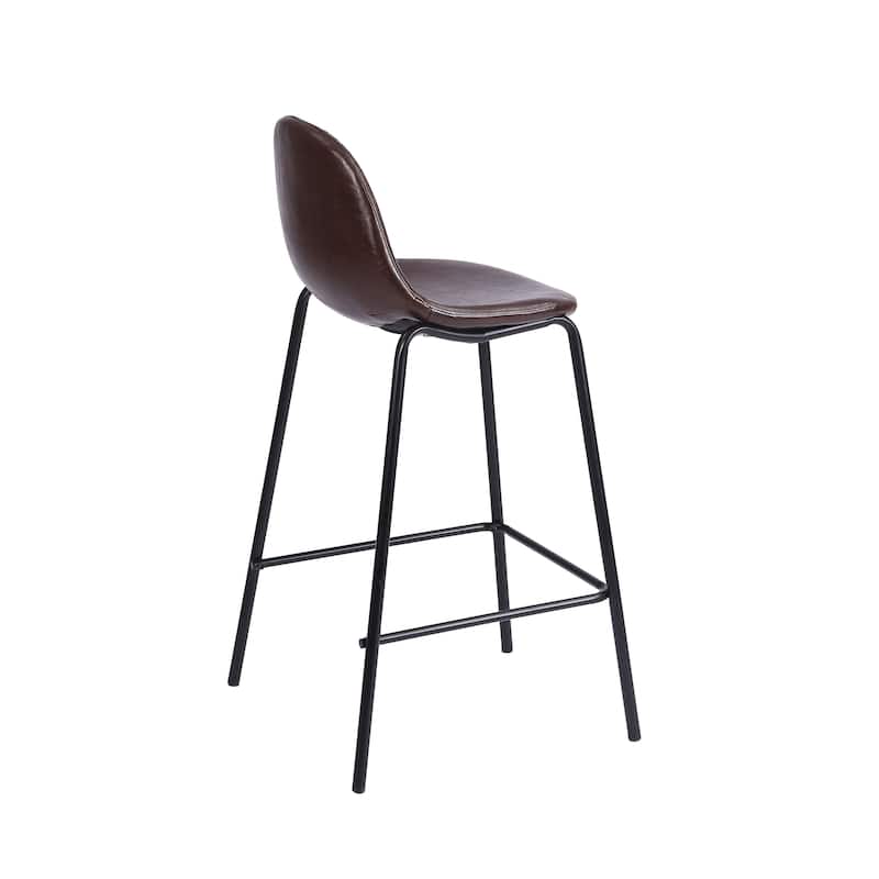 Porthos Home Tave Counter Stools Set Of 2, PU Leather Upholstery, Iron Legs