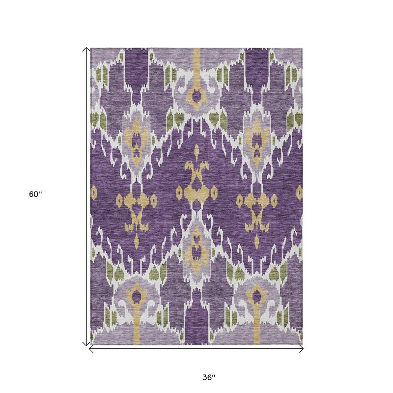 HomeRoots Ikat Transitional Rectangle Outdoor Rug