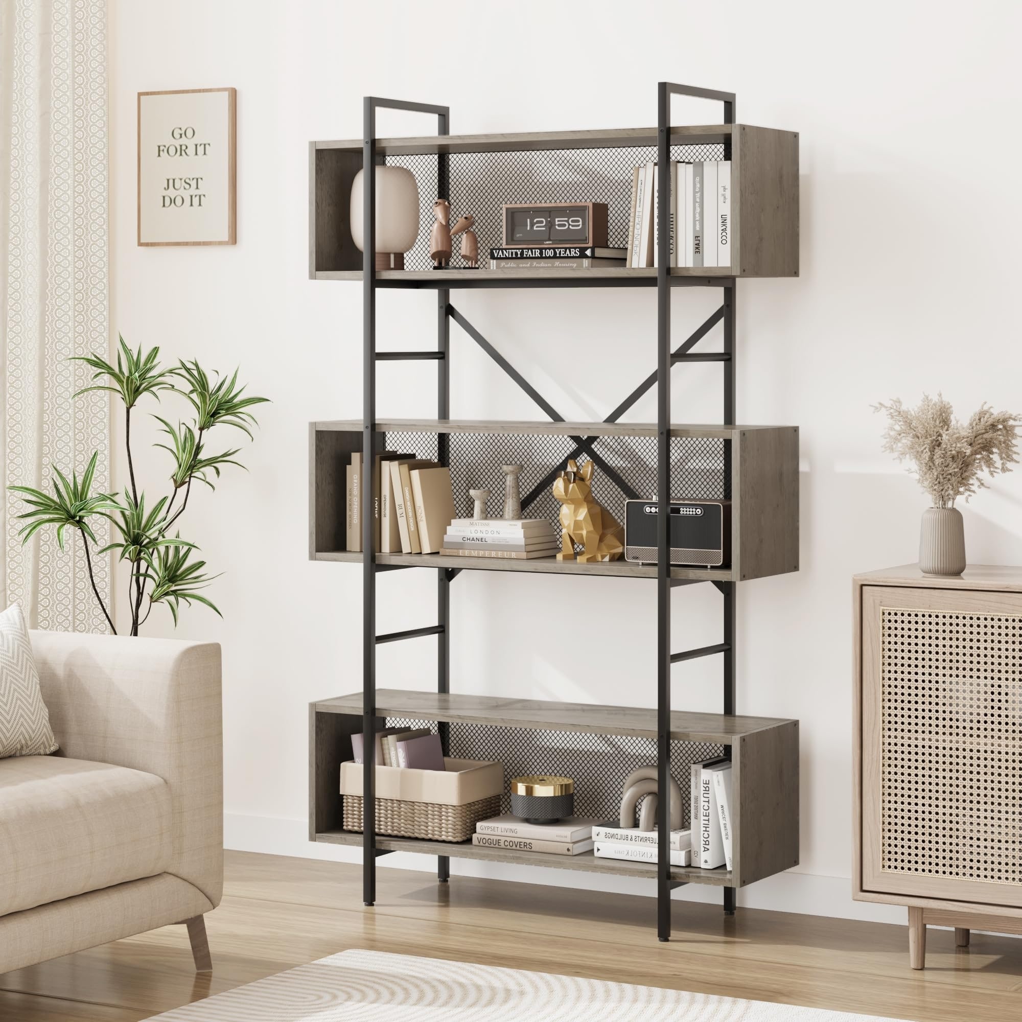 Tall industrial bookshelf hotsell