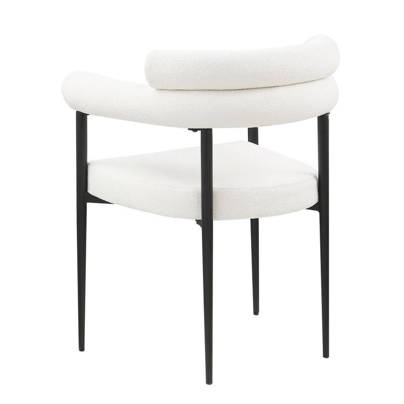 Mid-Century Modern Upholstered Dining Chairs with Metal Legs Set of 2
