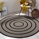 preview thumbnail 7 of 57, SAFAVIEH Handmade Braided Levina Country Rug 8' Round - Ivory/Black - Round