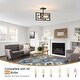 preview thumbnail 7 of 61, Zjvaive 3-Light Rectangular Semi Flush Mount Ceiling Light Farmhouse Metal Cage Light Fixture