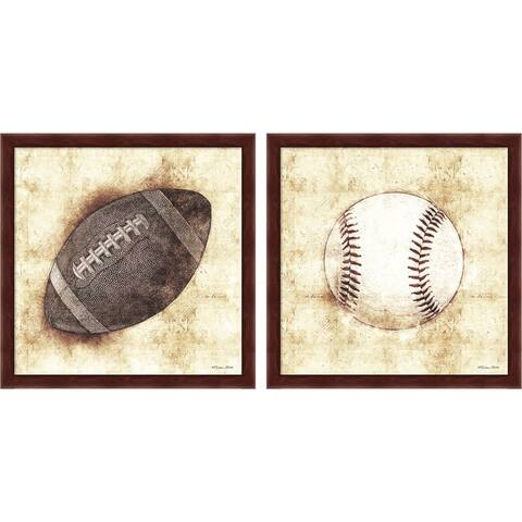 Susan Ball 'Football & Baseball Sketch' Framed Art (Set of 2)