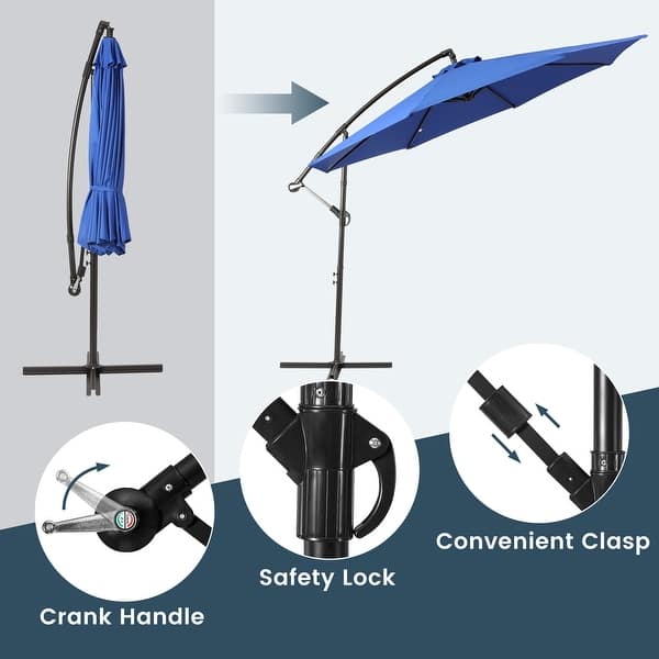 10 foot hanging offset cantilever patio umbrella with crank OUTSUNNY ft Cover, Umbrella with 360 Rotation, Handle, Tilt, Gray REBEL or backyard.Crafted from durable 200 GSM fade Best Choice Products 10ft Solar