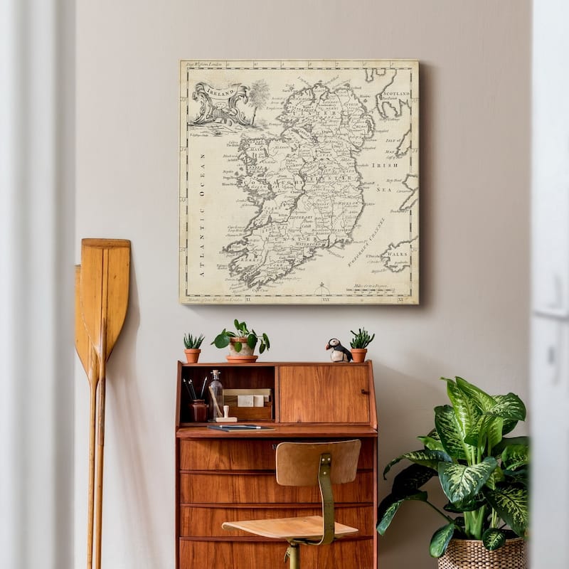 Map of Ireland -Premium Gallery Wrapped Canvas