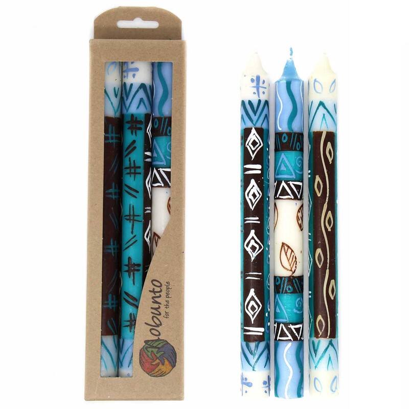 Handmade Taper Dinner Candles Maji Design (Set of 3) (South Africa) - Maji