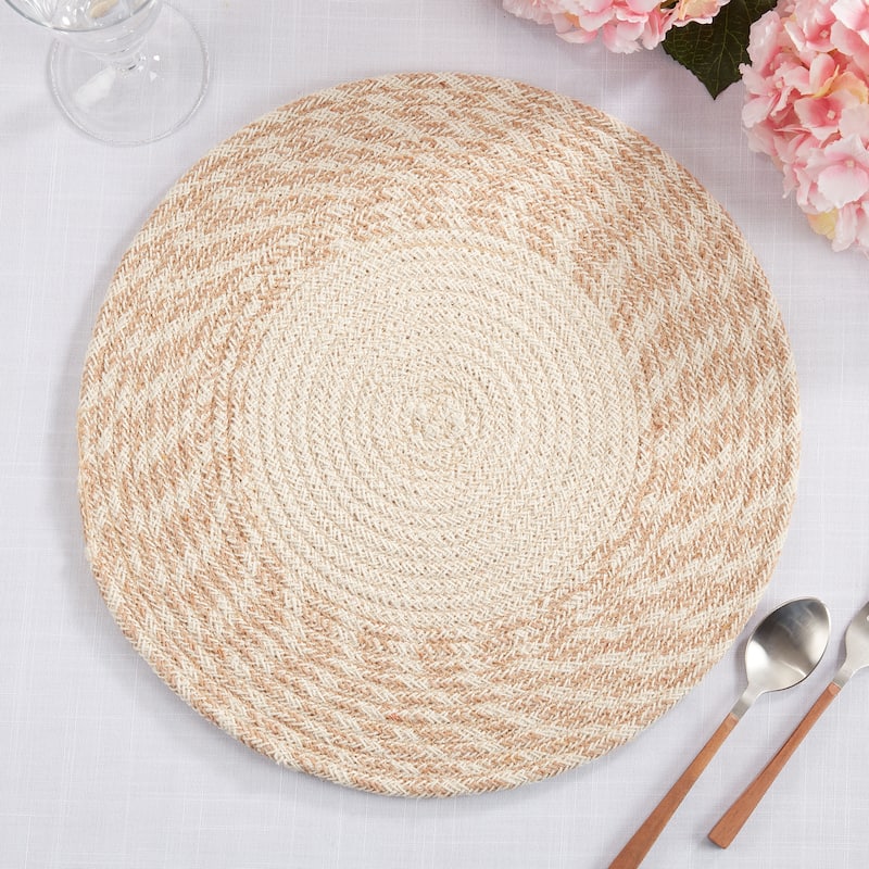 Round Placemats With Hand Braided Design (Set of 4)