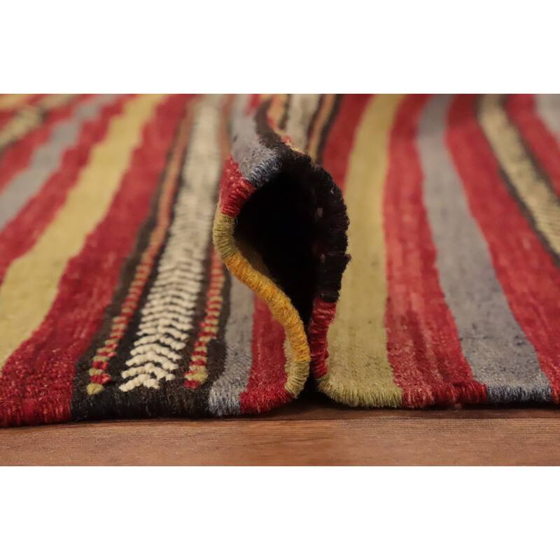 Hand Woven Oriental 100% Wool Carpet Southwestern Tribal Oranges & Rust Kilim Area Rug - 8' 9'' X 5' 3''