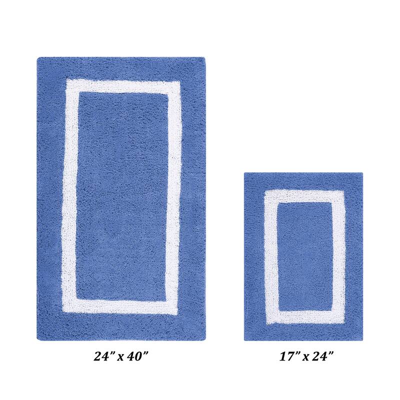 Better Trends Hotel Collection in Race Track 100% Cotton Super Absorbent Reversible Double Sided Machine Washable Bath Mat Rug