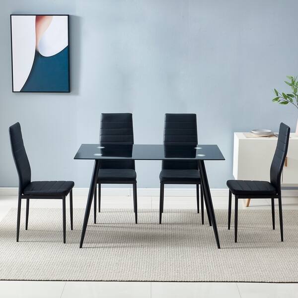 Stylish & Durable PU Leather Dining Chairs Set of 4 for Dining - 15.74"x 18.5"x 38.58" (L x W x H)