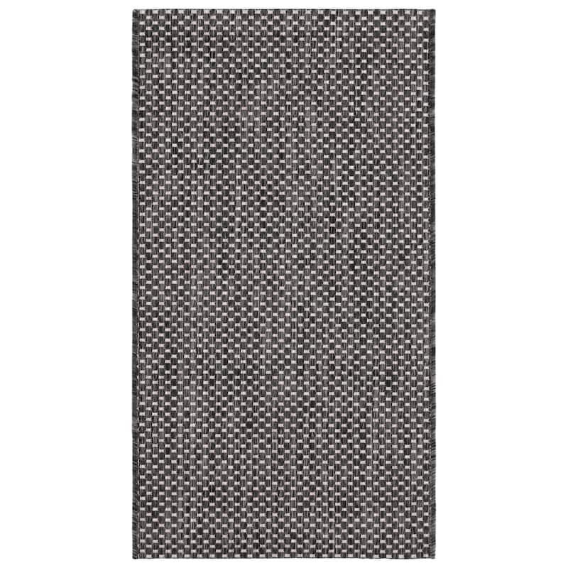 SAFAVIEH Courtyard Begajeta Indoor/Outdoor Waterproof Patio Backyard Rug. - 2' x 3'7" - Black/Beige