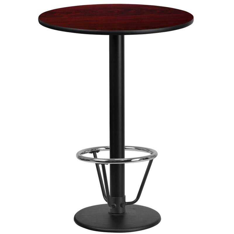24'' Round Laminate Table Top with 18'' Round Bar Height Table Base