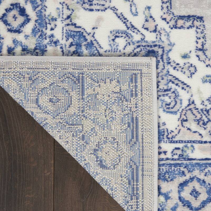 Power Loomed Distressed Floral Non Skid Stain Resistant Area Rug - 120' X '84' X '0.39