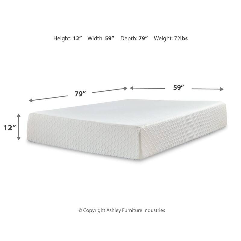 Chime 12 Inch Medium Firm Memory Foam Mattress, CertiPUR-US Certified, Queen White