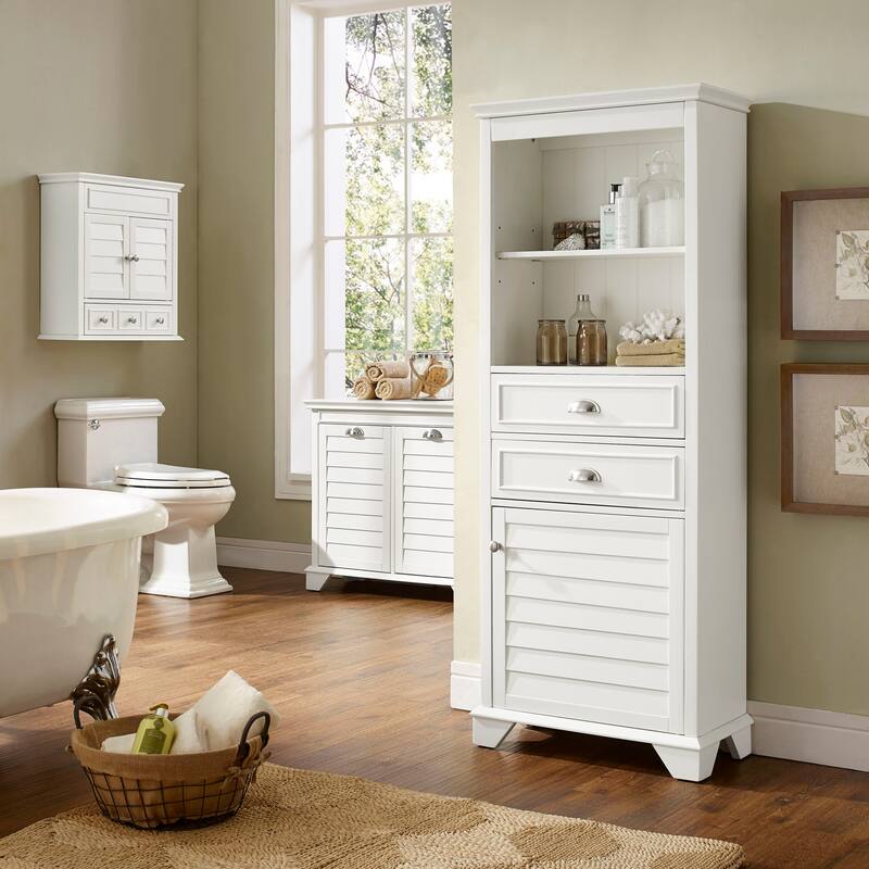 Crosley Lydia Mirrored Wall Cabinet in White