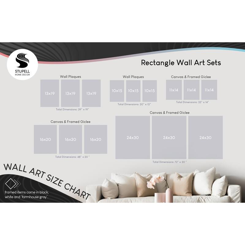 Stupell In The Field Landscape 3 Piece Canvas Wall Art Set Design by Petals Prints Design