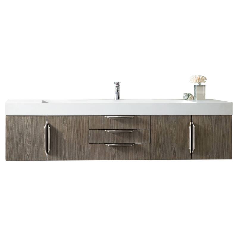 James Martin Vanities Mercer Island 72" Single Vanity, Ash Gray with Brushed Nickel Hardware