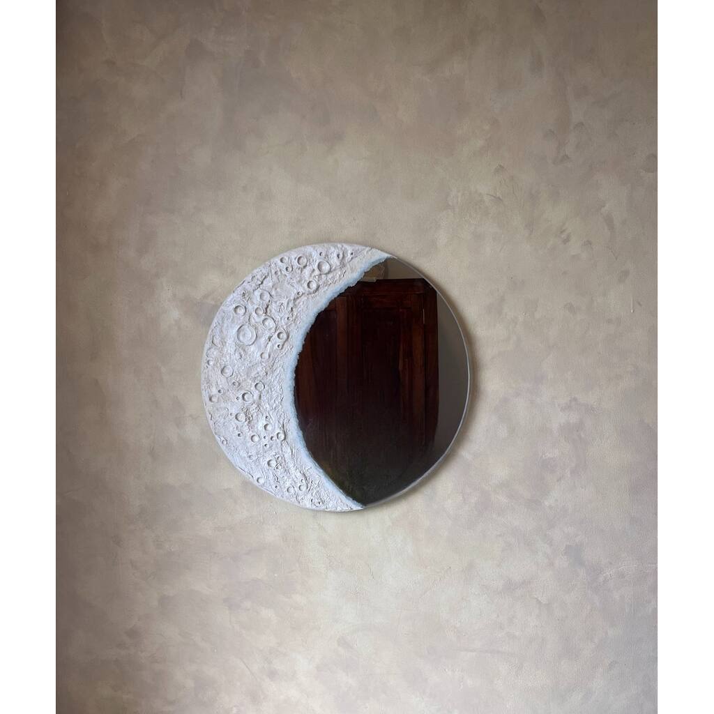 Cream Crescent Moon Mirror