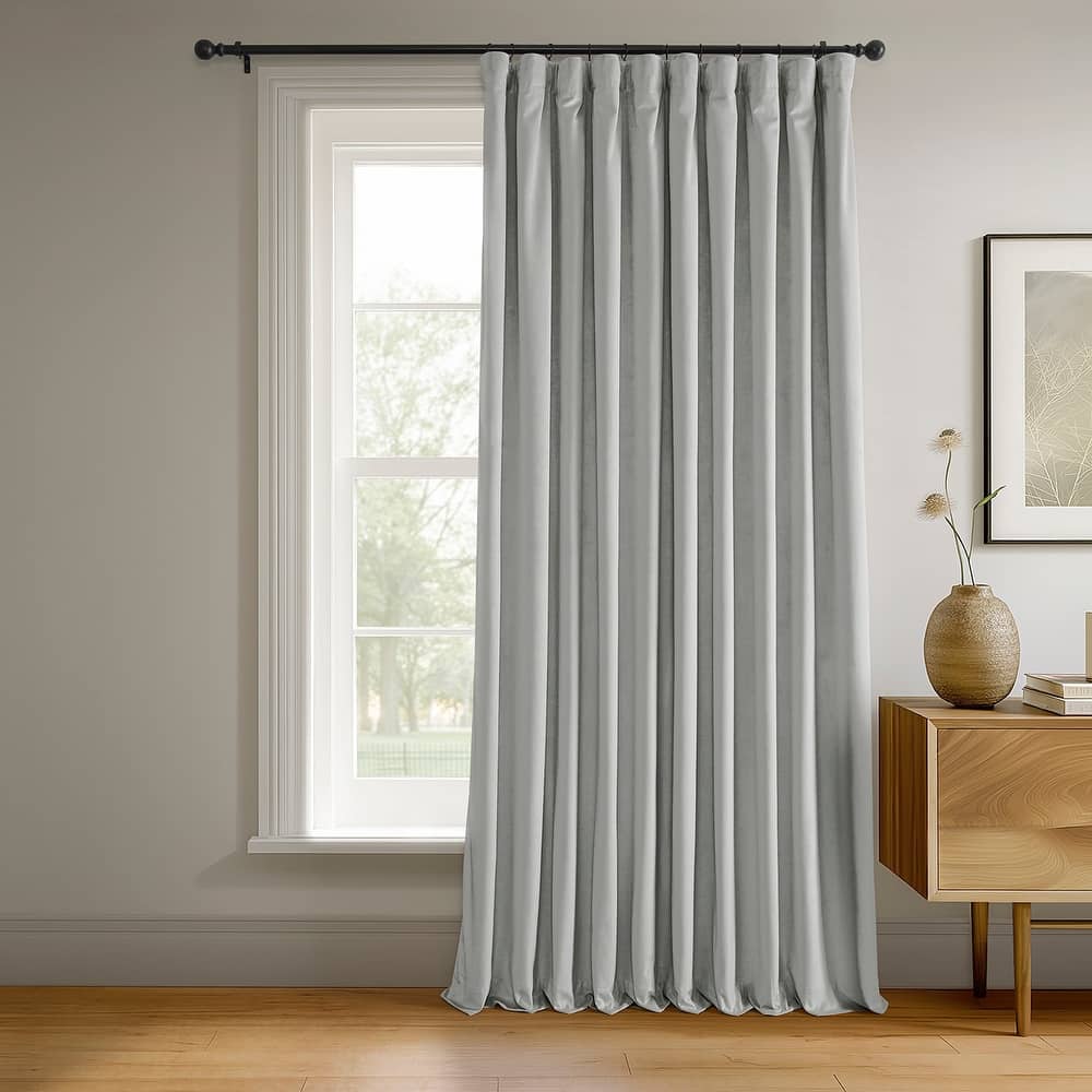 Exclusive Fabrics Signature Extra Wide Blackout Velvet Curtains (1 Panel) - Luxurious Blackout Drapes