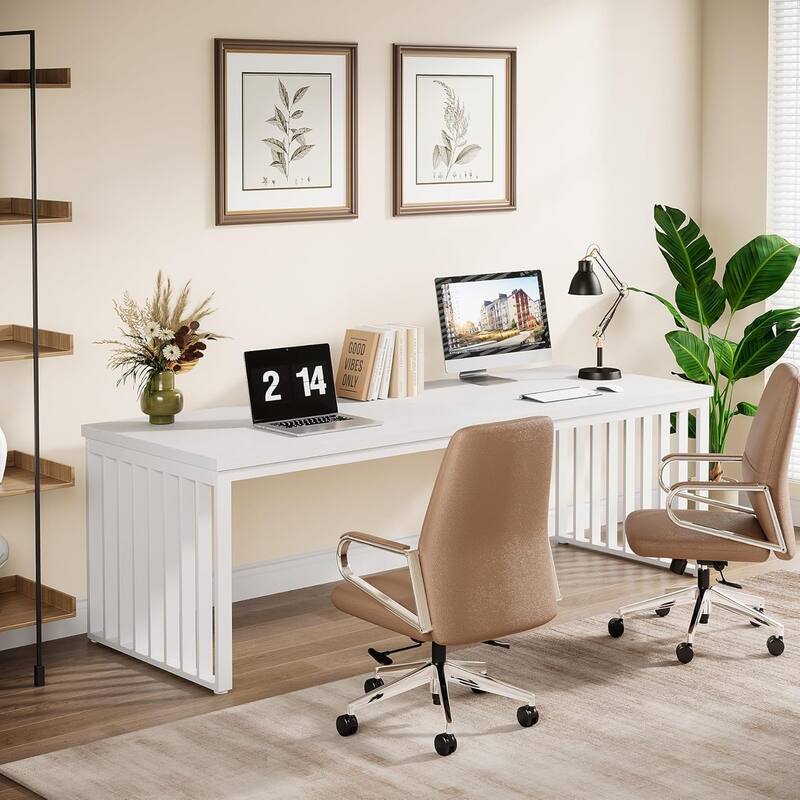 78.74" Extra Long Computer Desk, Double 2-Person Desk, Workstation Writing Study Table for Home Office