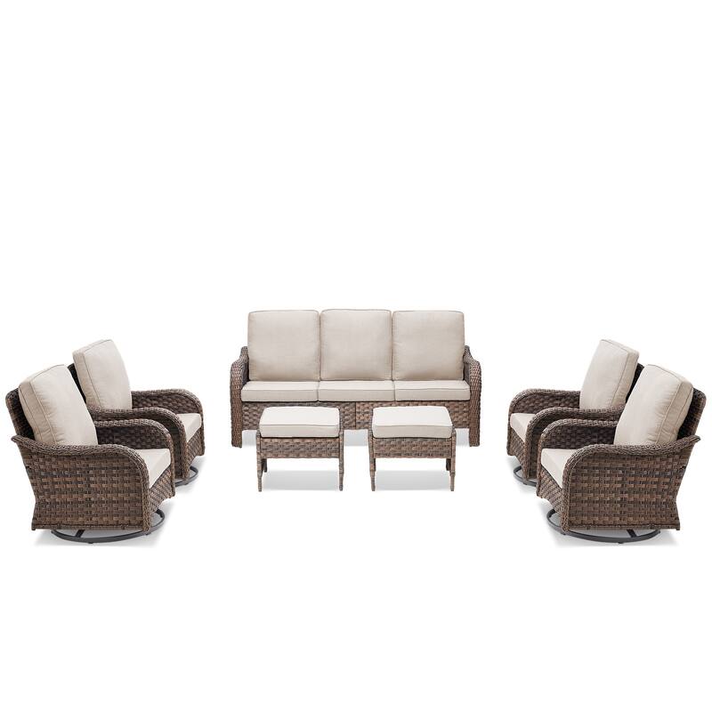 Pocassy Outdoor Patio Furniture Set PE Wicker Sofa Set