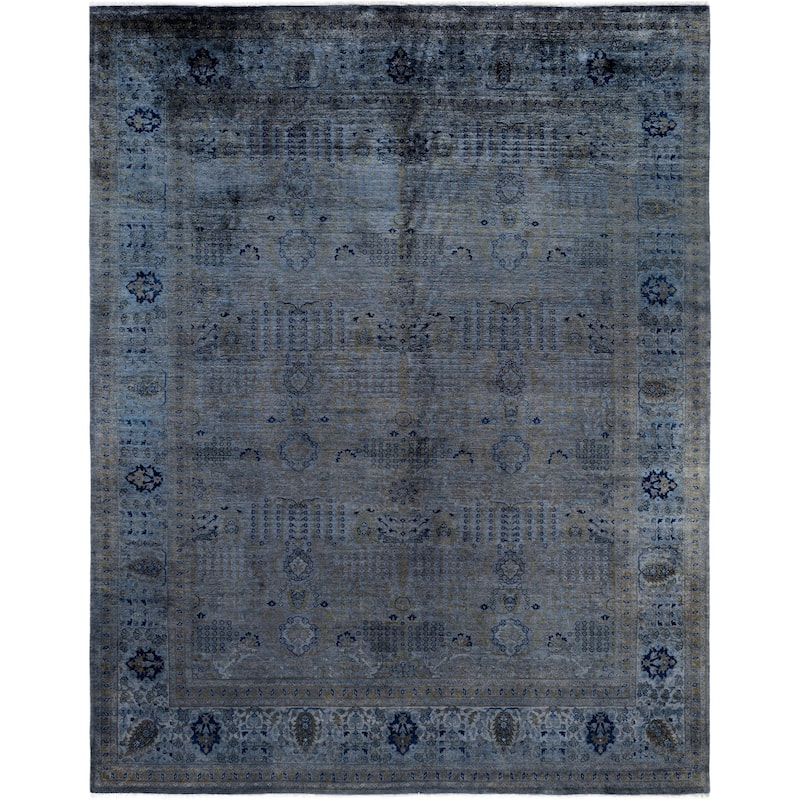 Overdyed One-of-a-Kind Hand-Knotted Area Rug - Gray - 8' 1" x 10' 3"
