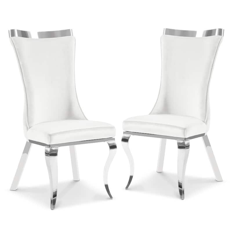 Furniture of America Thaddeus Glam Velvet High Back Side Chair (Set of 2)