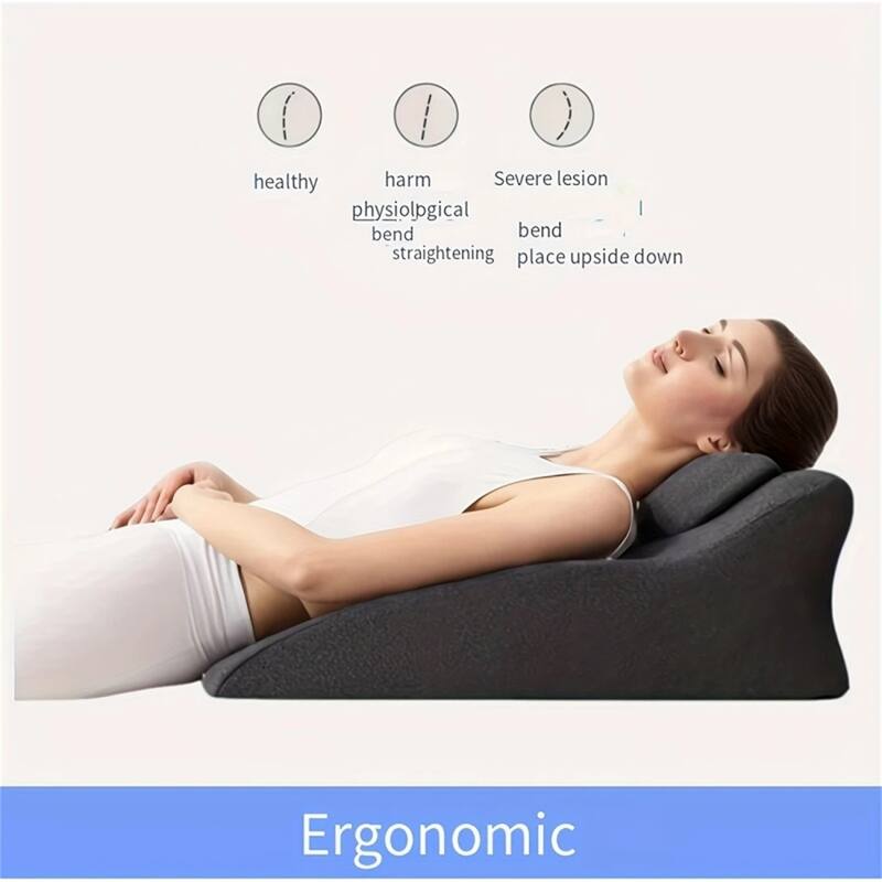 Multifunctional Ergonomic Spinal Posture Support & Multi-Functional Bed Pillow Dark Grey - Dark Grey