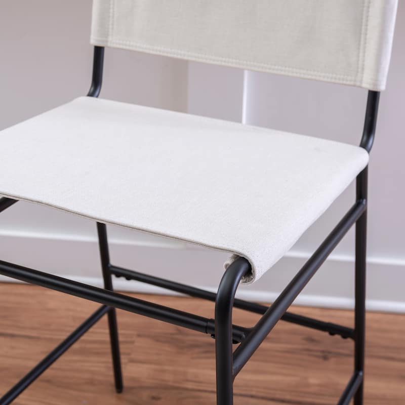 Leffler Metal Faux Leather 25.5-Inch Counter Stool