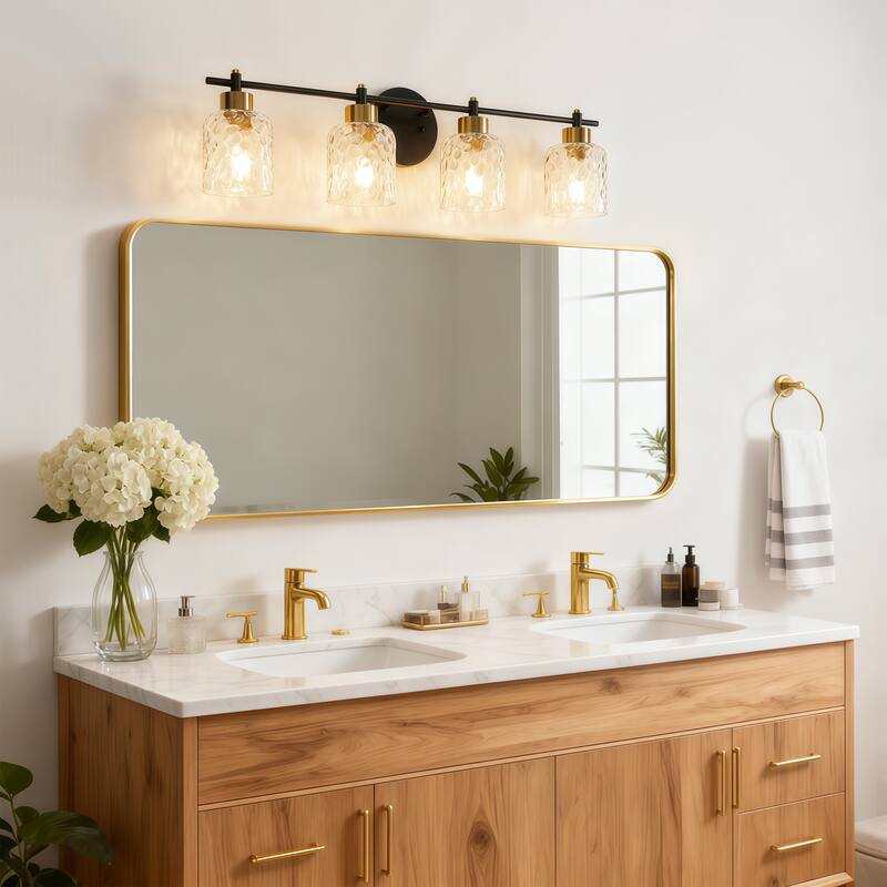 Starsky 2/3/4 Light Modern Dimmable Hammered Glass Bathroom Vanity Light