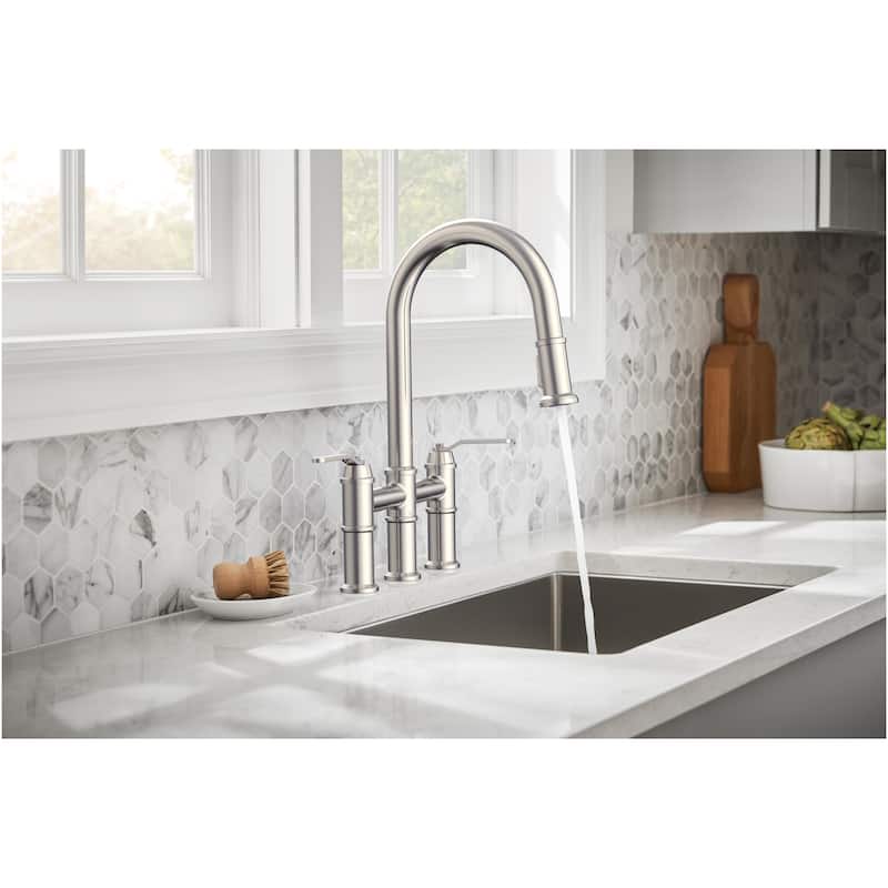 Gerber D434437 Kinzie 1.75 GPM Widespread Bridge Pull Down Kitchen