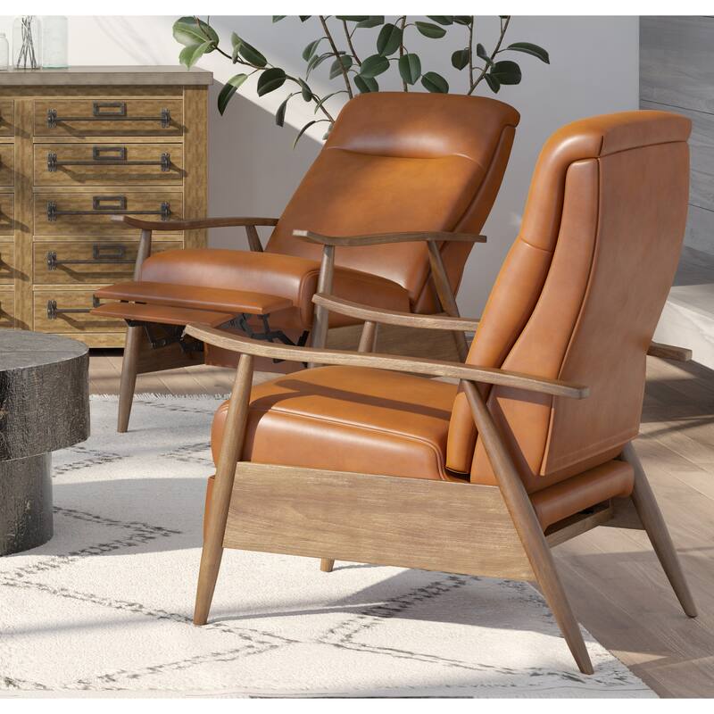 Sienna Upholstered Wood Push Back Recliner by Greyson Living