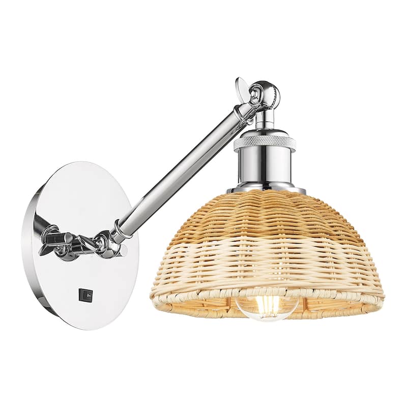 Innovations Lighting 317-1W-10-8 Bristol Natural II Sconce Bristol - Polished Chrome / Natural