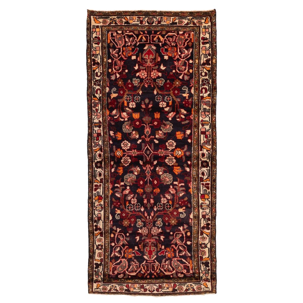 ECARPETGALLERY Hand-knotted Andelz Navy Wool Rug - 3'3 x 7'5