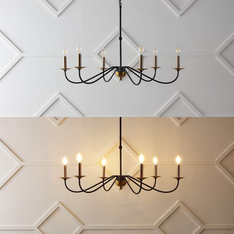 34.75" 6-Light Iron LED Chandelier, by JONATHAN Y