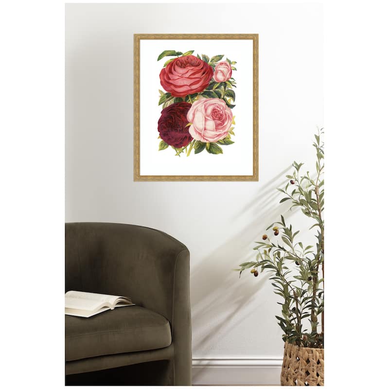 Kate and Laurel Framed Art Victorian Flowers by The Creative Bunch Studio