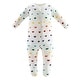 preview thumbnail 1 of 1, 100% Organic Cotton Zip Footed Pajamas - Rainbow Hearts 0-3 Months