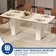 preview thumbnail 9 of 8, Moasis Modern Large Dining Table 6-8 People for Kitchen and Dining Room Creamy White