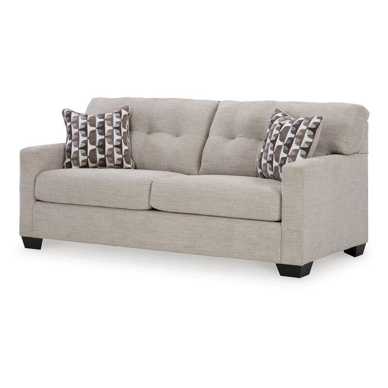 Joey 75 Inch Full Size Sofa Sleeper, Integrated Mattress, Gray Polyester