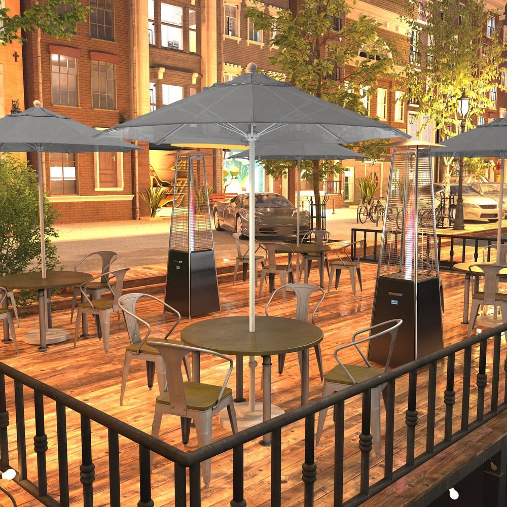 California Umbrella 75' Venture Series Patio Umbrella, White Aluminum Pole Fiberglass Ribs Push Lift Sunbrella