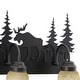 preview thumbnail 9 of 10, Yellowstone 3-Light 24.75 in. W Burnished Bronze Rustic Bathroom Vanity Lighting Fixture, Amber Flake Glass, Moose, Trees Cabin